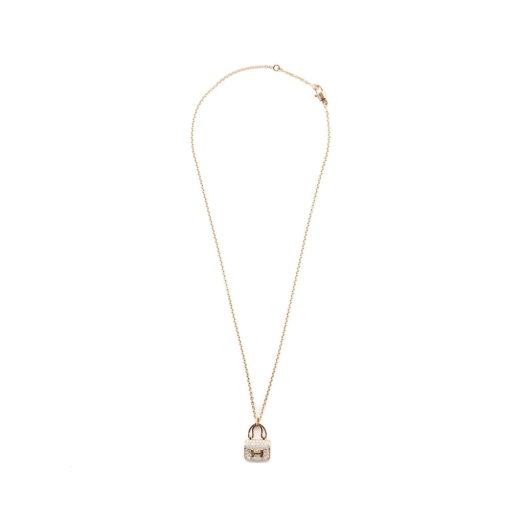 HERMES AMULETTES CONSTANCE PENDANT ROSE GOLD WITH DIAMONDS