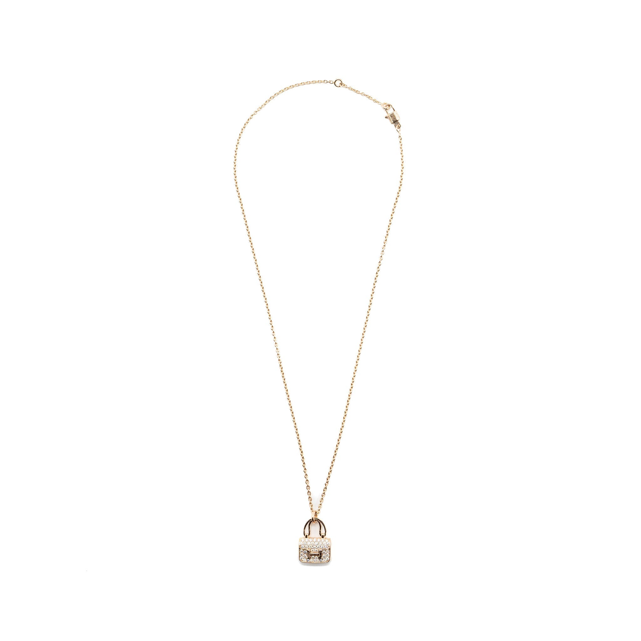 HERMES AMULETTES CONSTANCE PENDANT ROSE GOLD WITH DIAMONDS