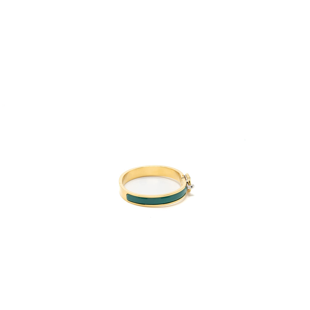 HERMES MINI CLIC CHAINE D'ANCRE BRACELET VERT BLUETU GHW