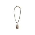 CHANEL 21A NECKLACE CARDHOLDER WITH LEATHER CHAIN WHITE LGHW