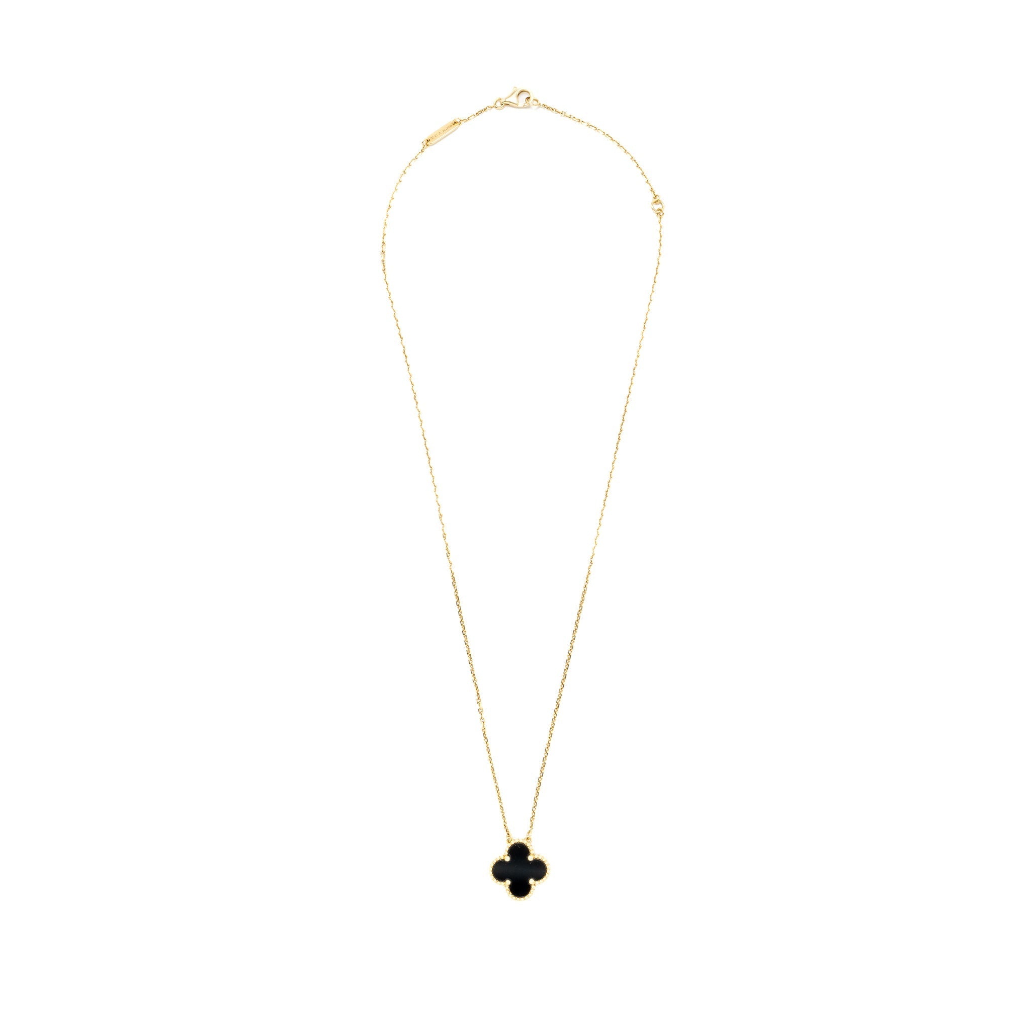 VAN CLEEF & ARPELS VINTAGE ALHAMBRA PENDANT ONYX YELLOW GOLD