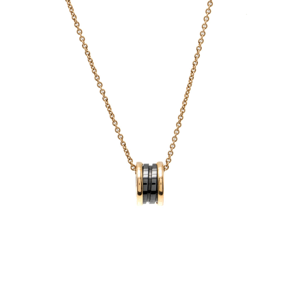 BVLGARI B ZERO NECKLACE ROSE GOLD WITH CERAMIC