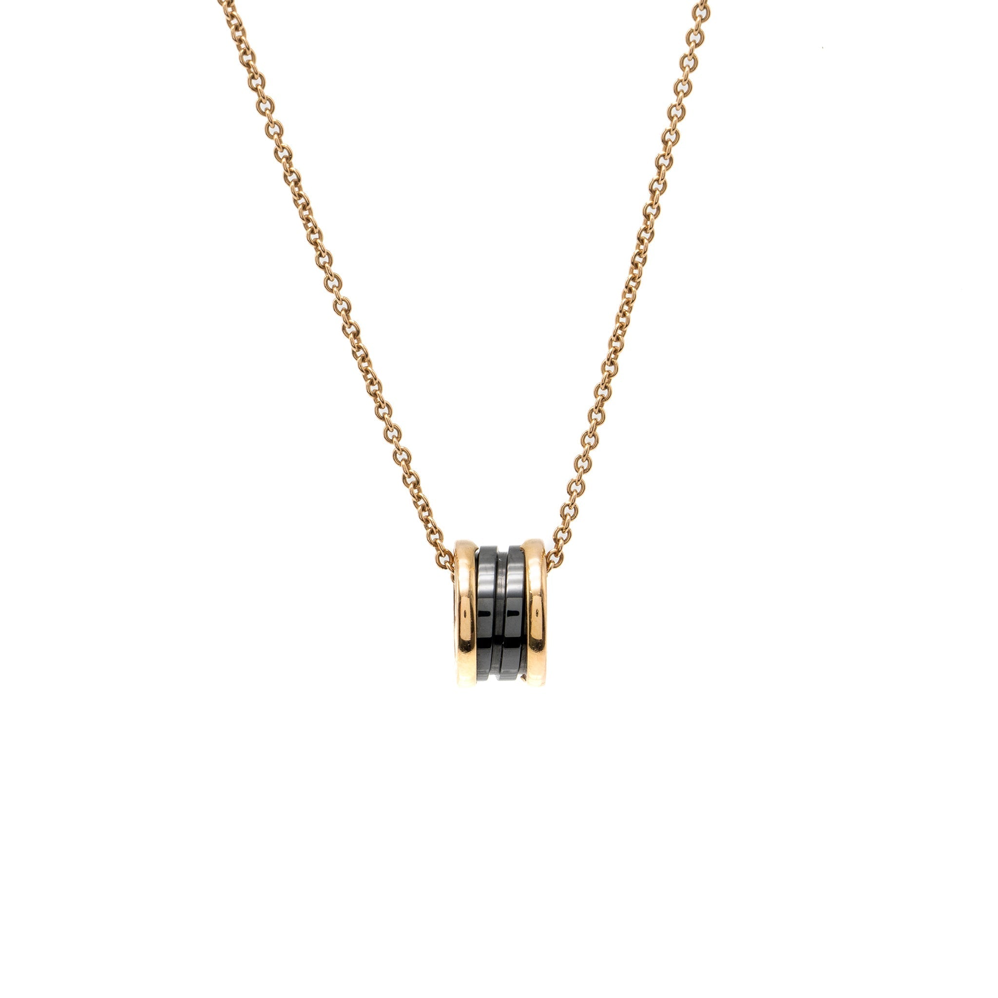 BVLGARI B ZERO NECKLACE ROSE GOLD WITH CERAMIC