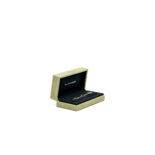 VAN CLEEF AND ARPELS VINTAGE ALHAMBRA BRACELET 5 MOTIFS 18K YELLOW GOLD, ONYX