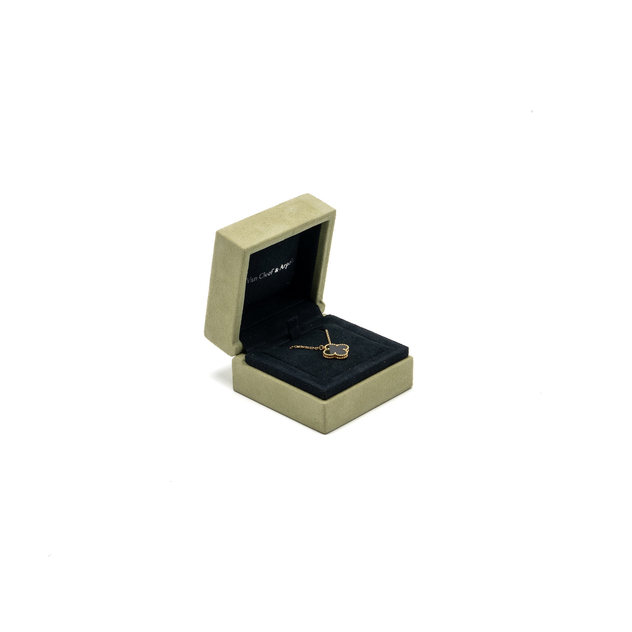 VAN CLEEF & ARPELS VINTAGE ALHAMBRA PENDANT ONYX YELLOW GOLD