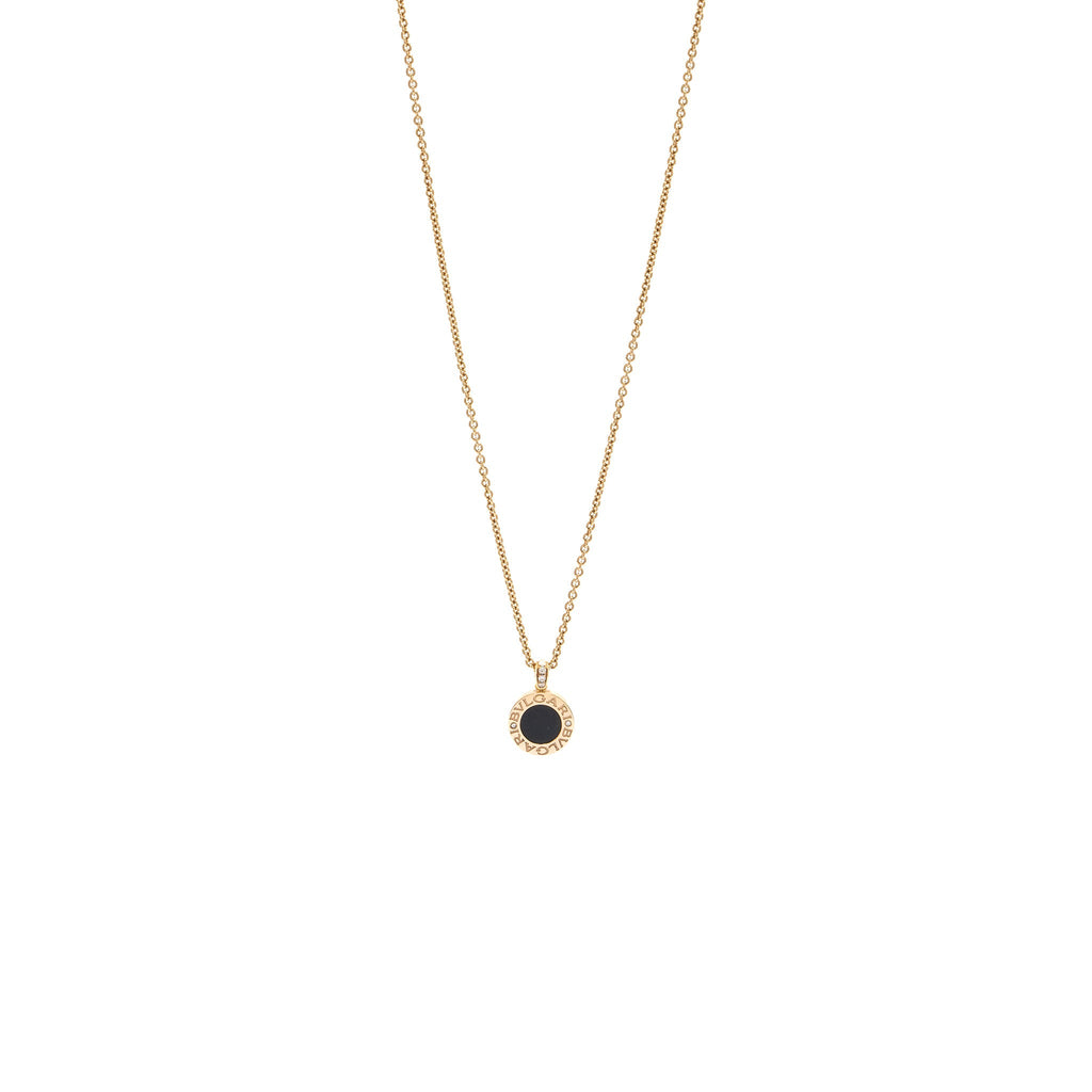 BVLGARI DOUBLE SIDED BVLGARI NECKLACE 18 KT ROSE GOLD / BLACK OYNX / MOTHER OF PEARL