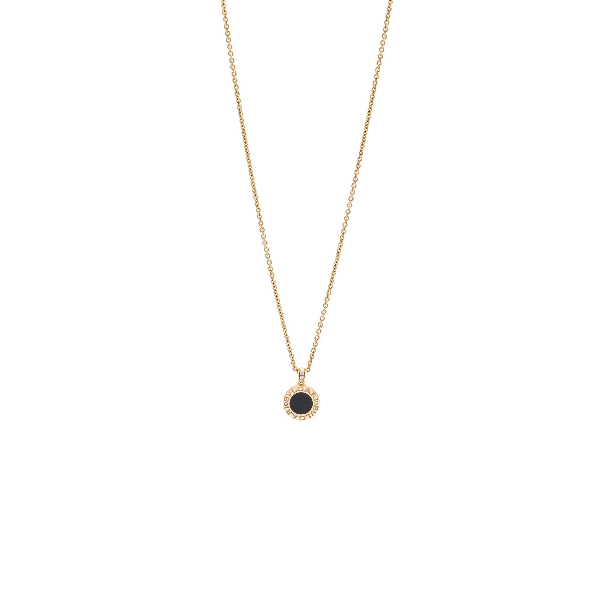 BVLGARI DOUBLE SIDED BVLGARI NECKLACE 18 KT ROSE GOLD / BLACK OYNX / MOTHER OF PEARL