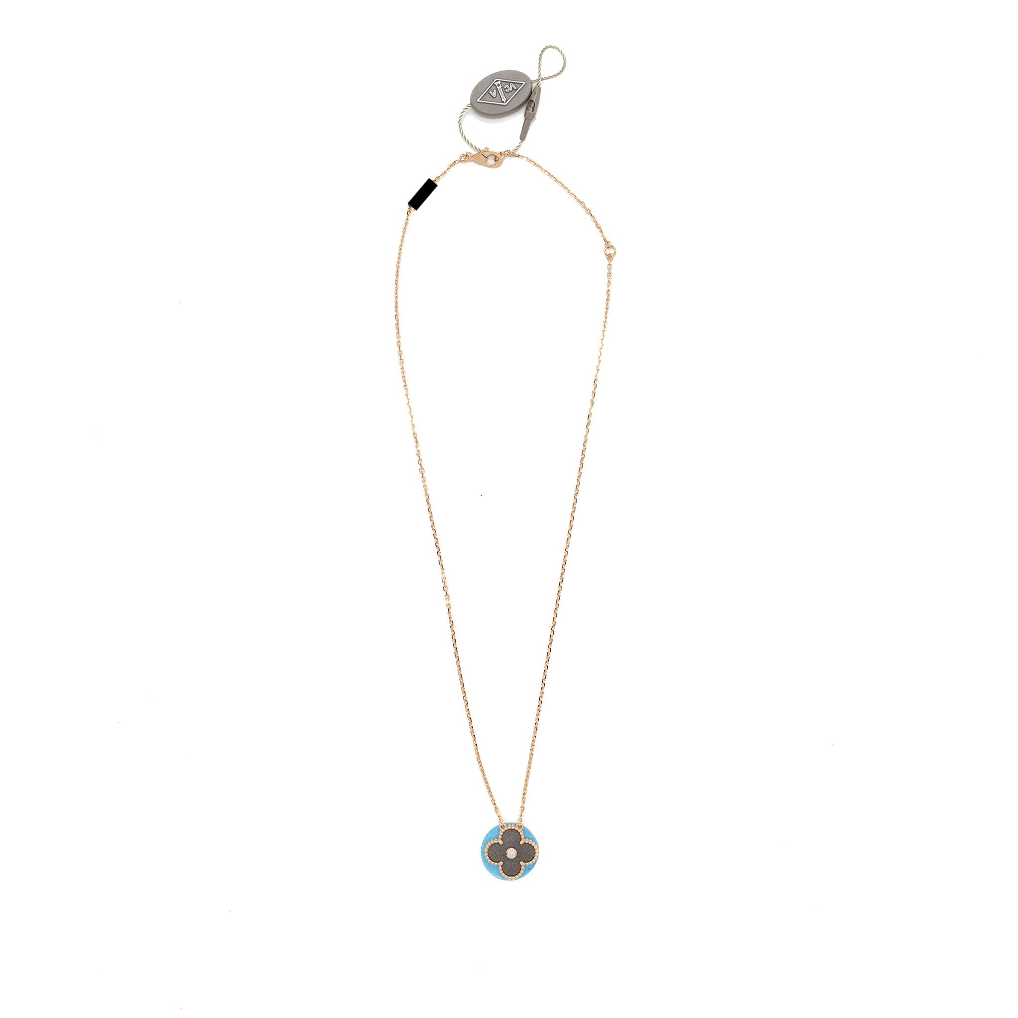 VAN CLEEF & ARPELS 2023 ALHAMBRA HOLIDAY LIMITED PENDANT SILVER OBSIDIAN ROSE GOLD DIAMOND