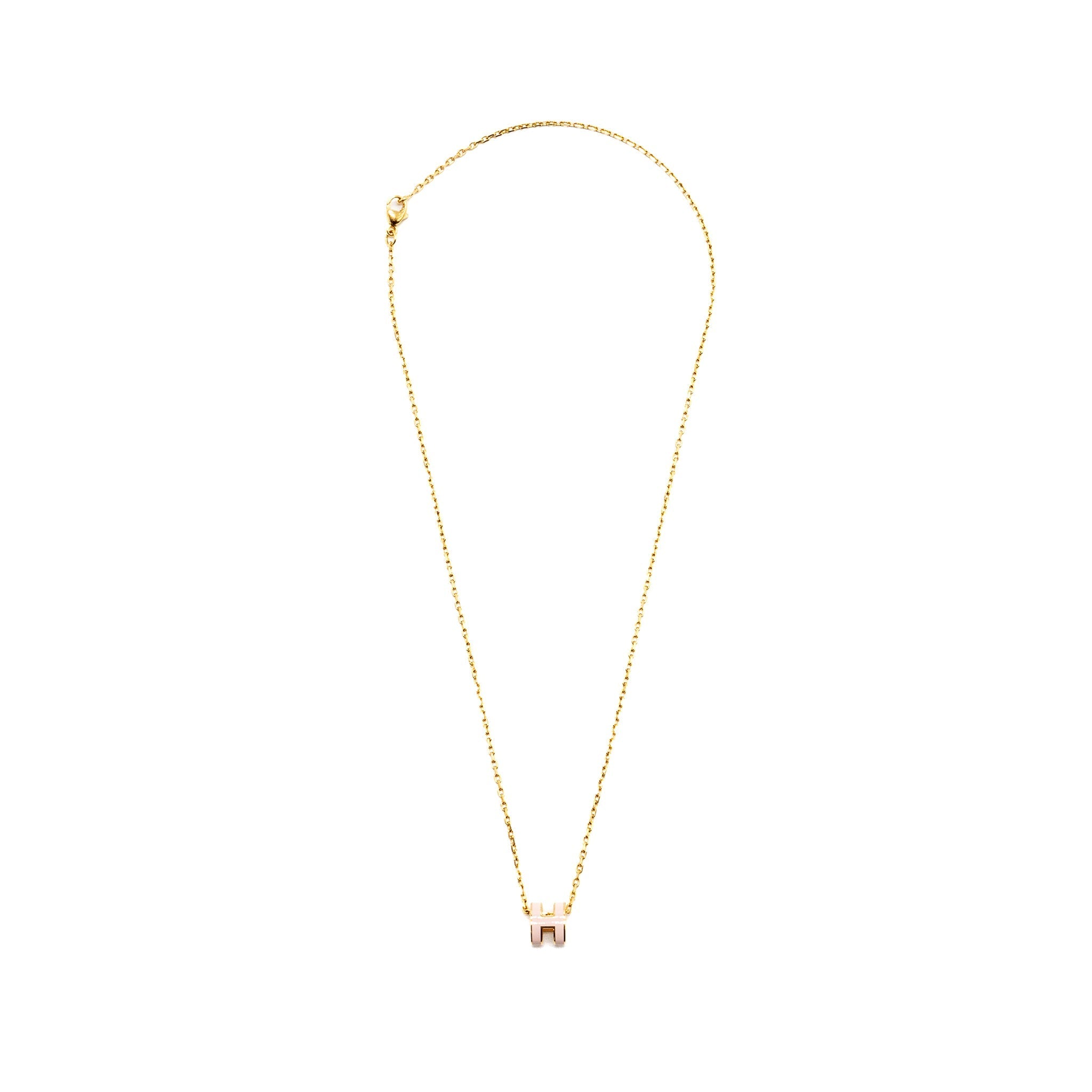 HERMES MINI POP H PENDANT ROSE DRAGEE GHW