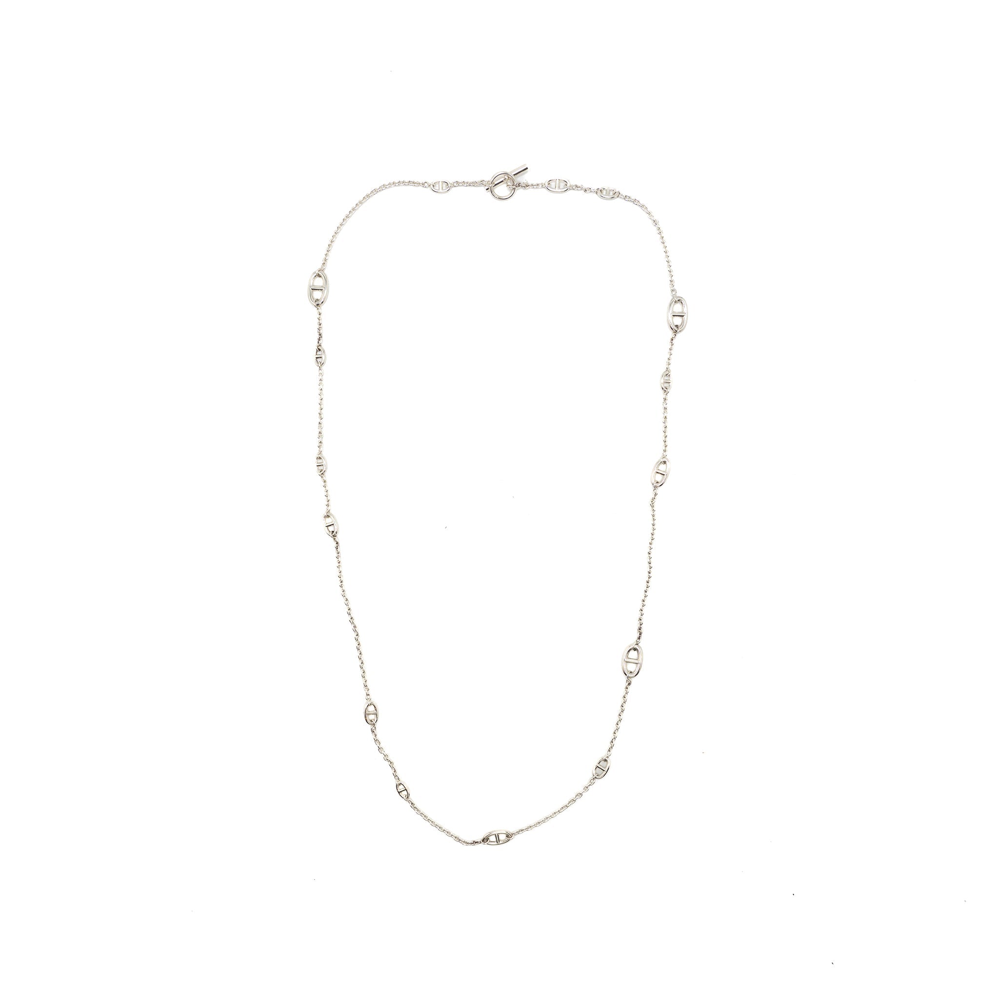 HERMES 120CM FARANDOLE LONG NECKLACE SILVER