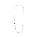 VAN CLEEF & ARPELS MAGIC ALHAMBRA 16-MOTIF LONG NECKLACE WHITE GOLD/ WHITE AND GREY MOTHER OF PEARL/ CHALCEDONY