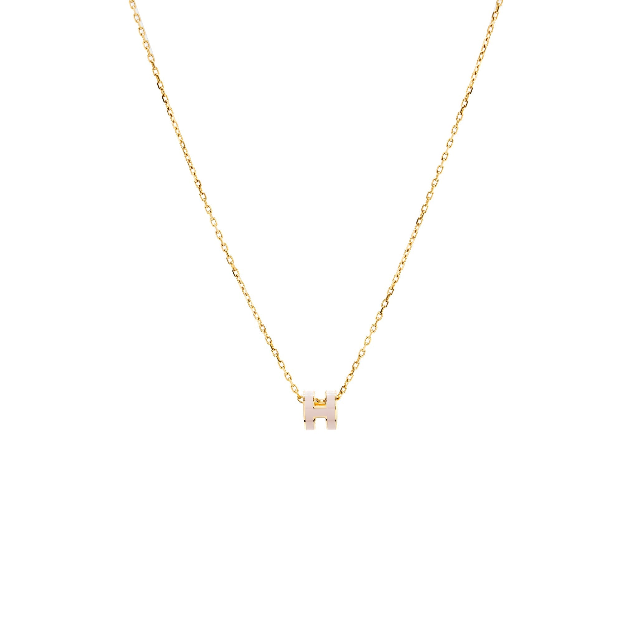 HERMES MINI POP H PENDANT ROSE DRAGEE GHW