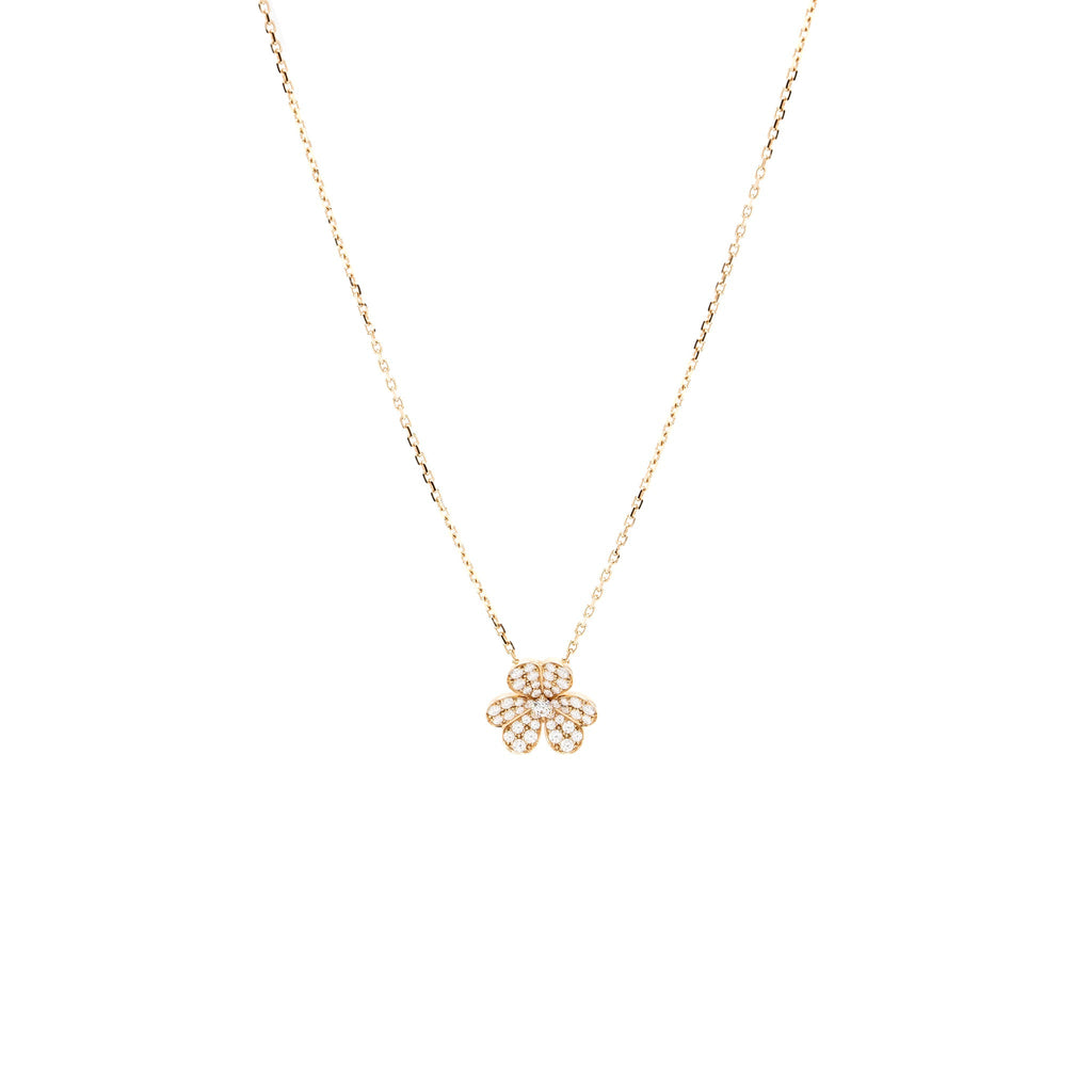 VAN CLEEF & ARPELS FRIVOLE PENDANT ROSE GOLD WITH DIAMONDS