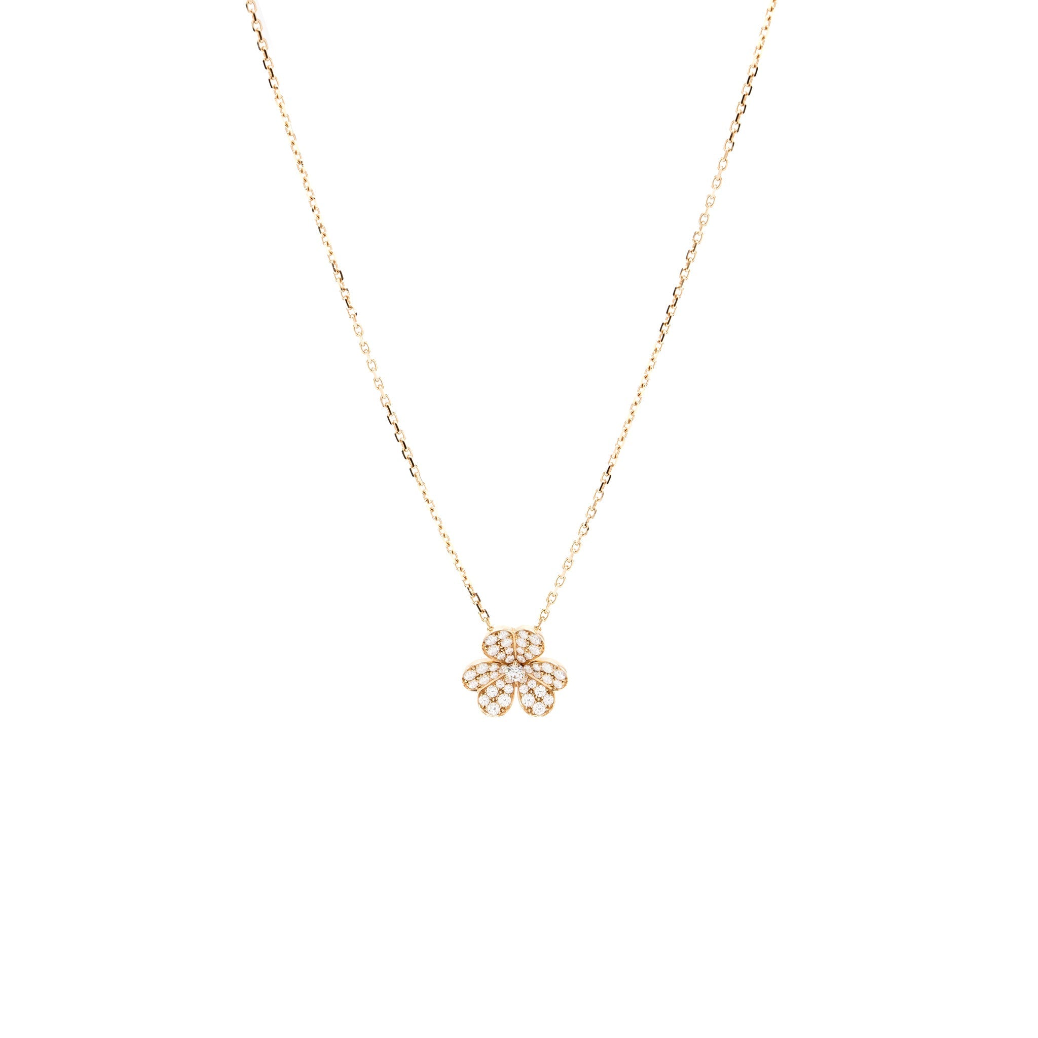 VAN CLEEF & ARPELS FRIVOLE PENDANT ROSE GOLD WITH DIAMONDS