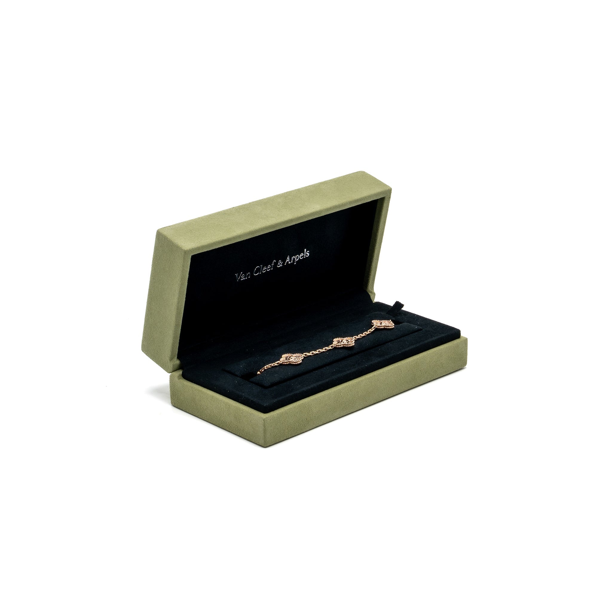 VAN CLEEF & ARPELS VINTAGE ALHAMBRA 5-MOTIF BRACELET ROSE GOLD