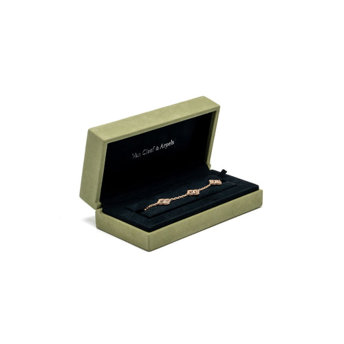 VAN CLEEF & ARPELS VINTAGE ALHAMBRA 5-MOTIF BRACELET ROSE GOLD