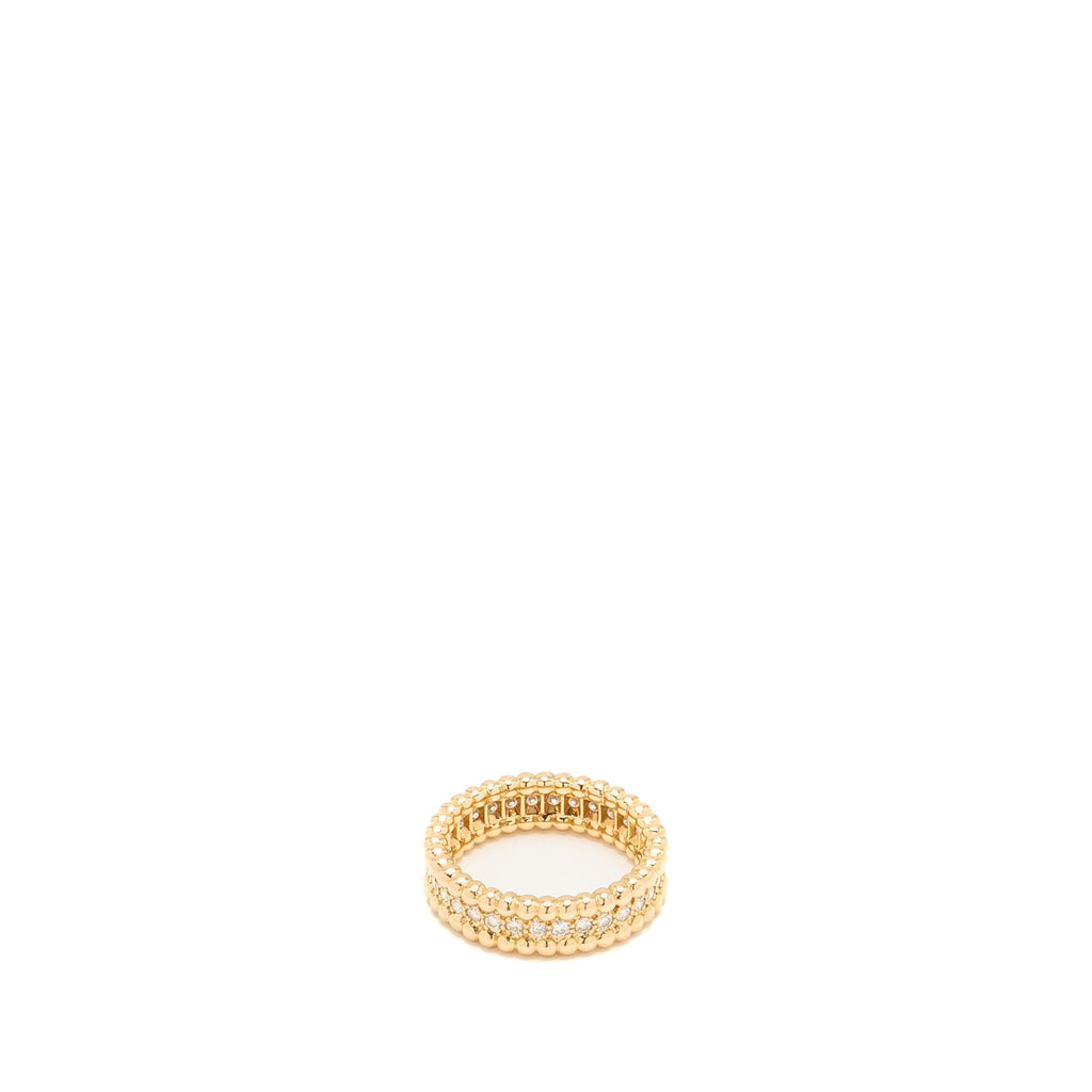 VAN CLEEF AND ARPELS PERLEE DIAMONDS RING, 1 ROW 18K ROSE GOLD WITH DIAMONDS