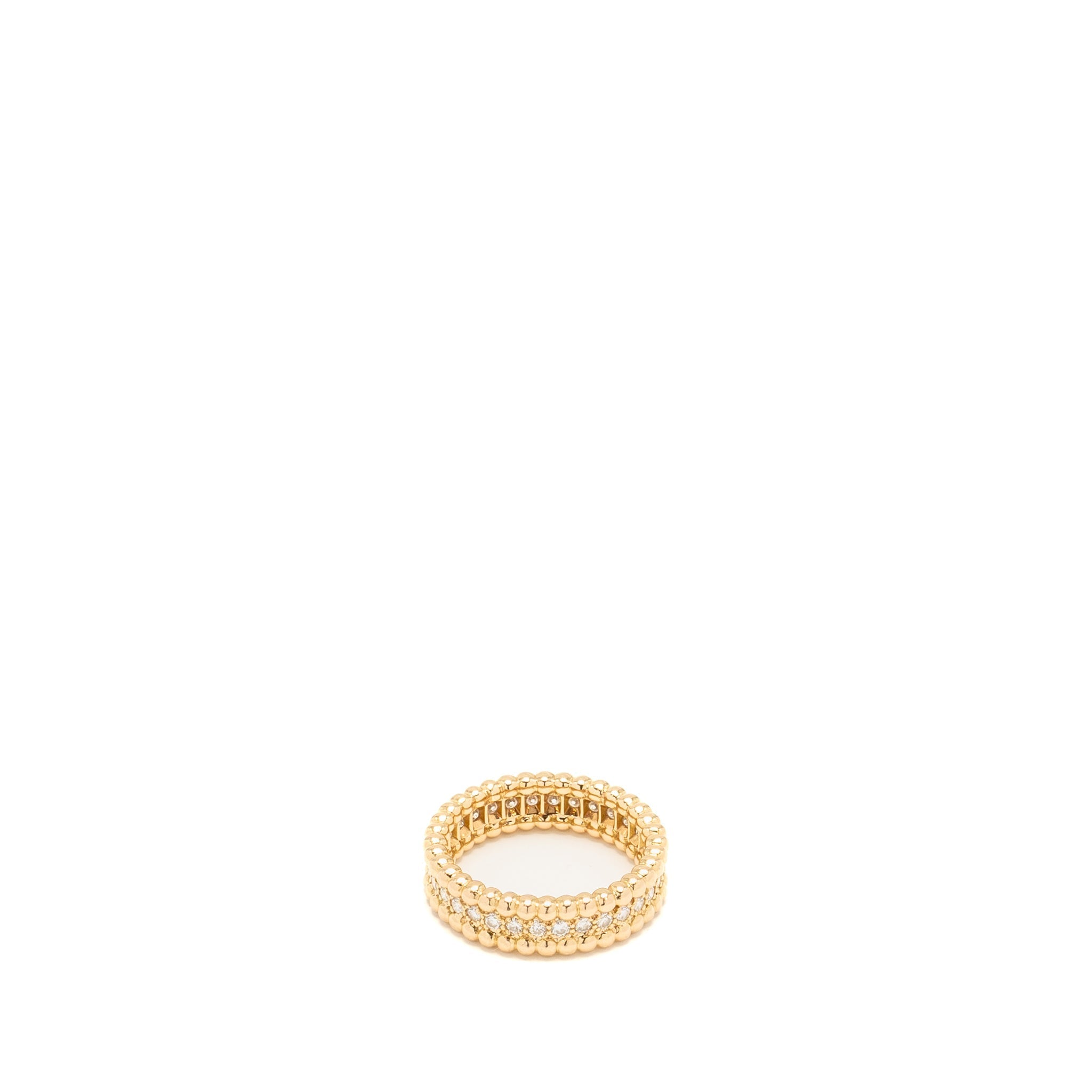 VAN CLEEF AND ARPELS PERLEE DIAMONDS RING, 1 ROW 18K ROSE GOLD WITH DIAMONDS