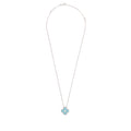VAN CLEEF AND ARPELS 2022 HOLIDAY LIMITED VINTAGE ALHAMBRA PENDANT PORCELAIN / WHITE GOLD / DIAMOND