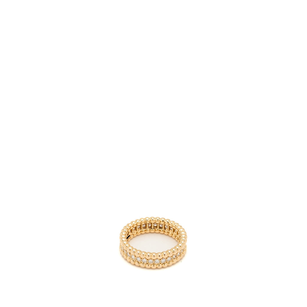 VAN CLEEF AND ARPELS PERLEE DIAMONDS RING, 1 ROW 18K ROSE GOLD WITH DIAMONDS
