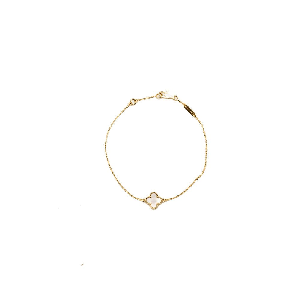 VAN CLEEF & ARPELS SWEET ALHAMBRA BRACELET YELLOW GOLD, WHITE MOTHER-OF-PEARL