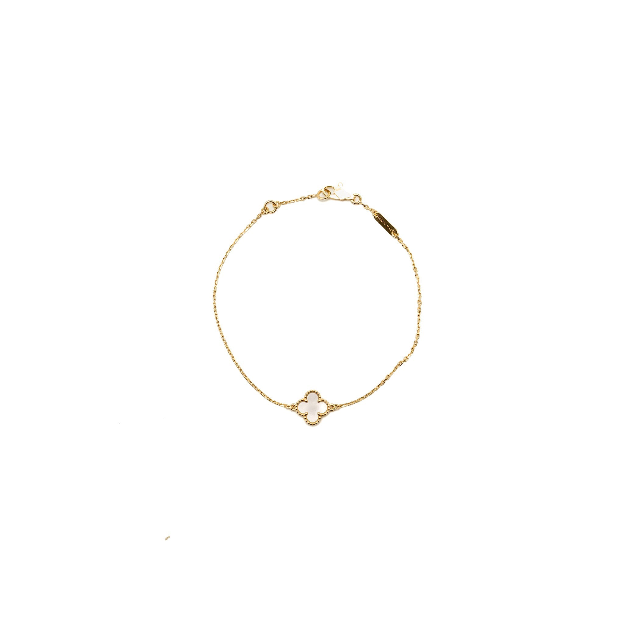 VAN CLEEF & ARPELS SWEET ALHAMBRA BRACELET YELLOW GOLD, WHITE MOTHER-OF-PEARL