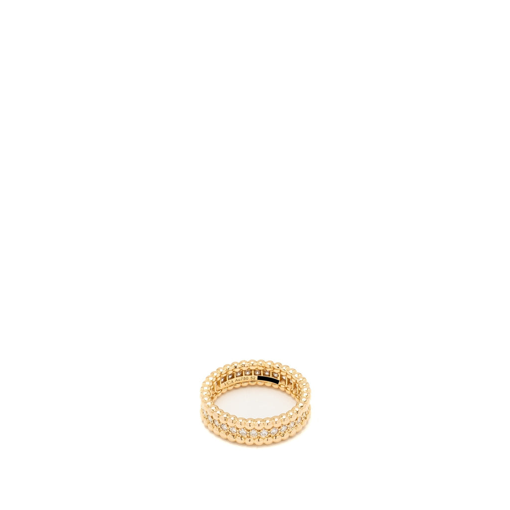 VAN CLEEF AND ARPELS PERLEE DIAMONDS RING, 1 ROW 18K ROSE GOLD WITH DIAMONDS