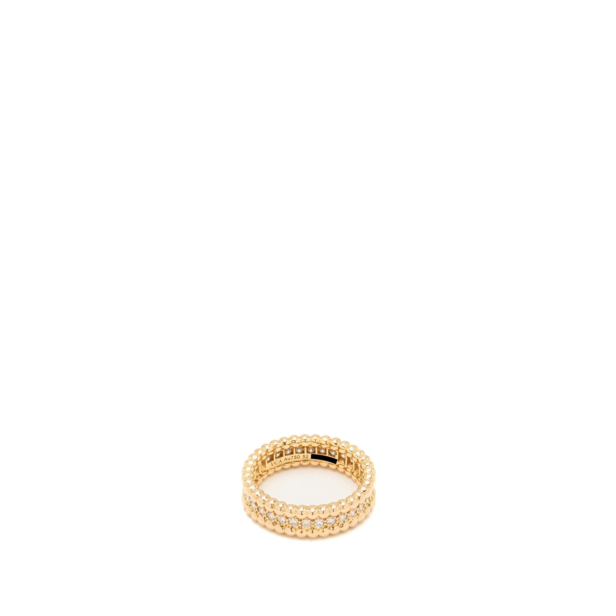 VAN CLEEF AND ARPELS PERLEE DIAMONDS RING, 1 ROW 18K ROSE GOLD WITH DIAMONDS