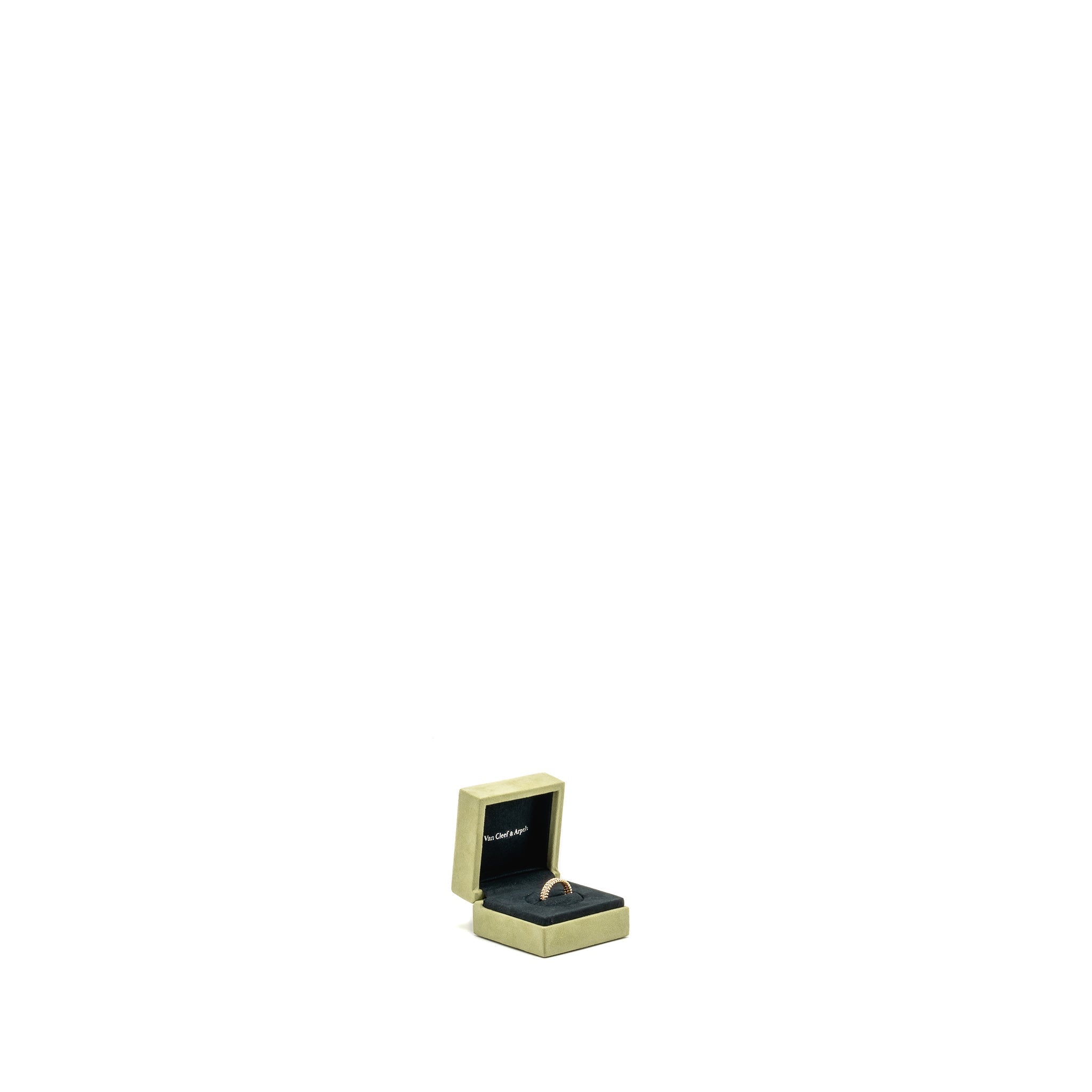 VAN CLEEF AND ARPELS PERLEE DIAMONDS RING, 1 ROW 18K ROSE GOLD WITH DIAMONDS