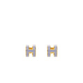 HERMES MINI POP H EARRINGS LIGHT PURPLE GHW