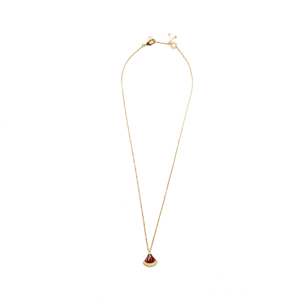 BVLAGRI DIVA’S DREAM NECKLACE ROSE GOLD, CARNELIAN, DIAMONDS