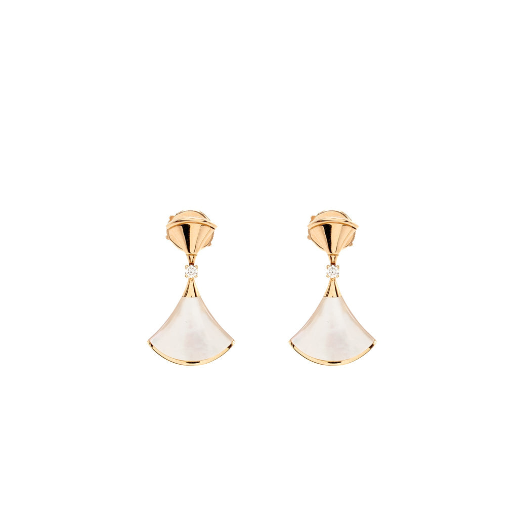 BVLGARI DIVAS’ DREAM EARRINGS ROSE GOLD, MOTHER-OF-PEARL WITH DIAMONDS