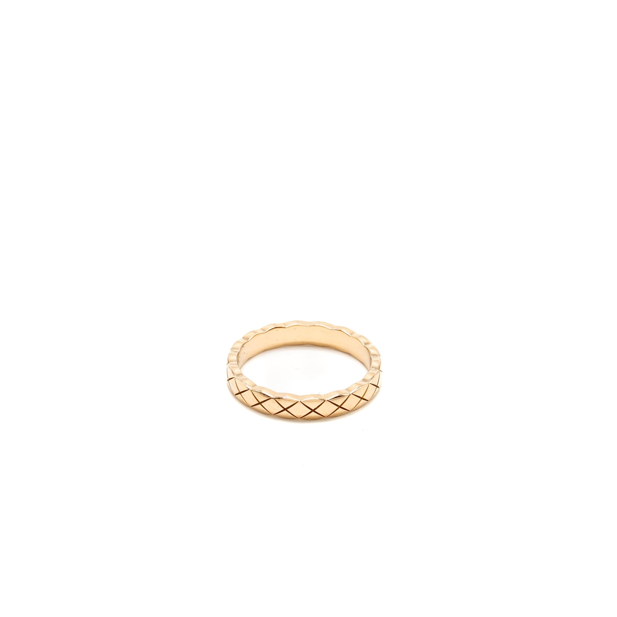 CHANEL COCO CRUSH RING MINI VERSION QUILTED MOTIF BEIGE GOLD