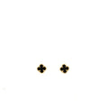 VAN CLEEF & ARPELS SWEET ALHAMBRA EARSTUDS ONYX YELLOW GOLD