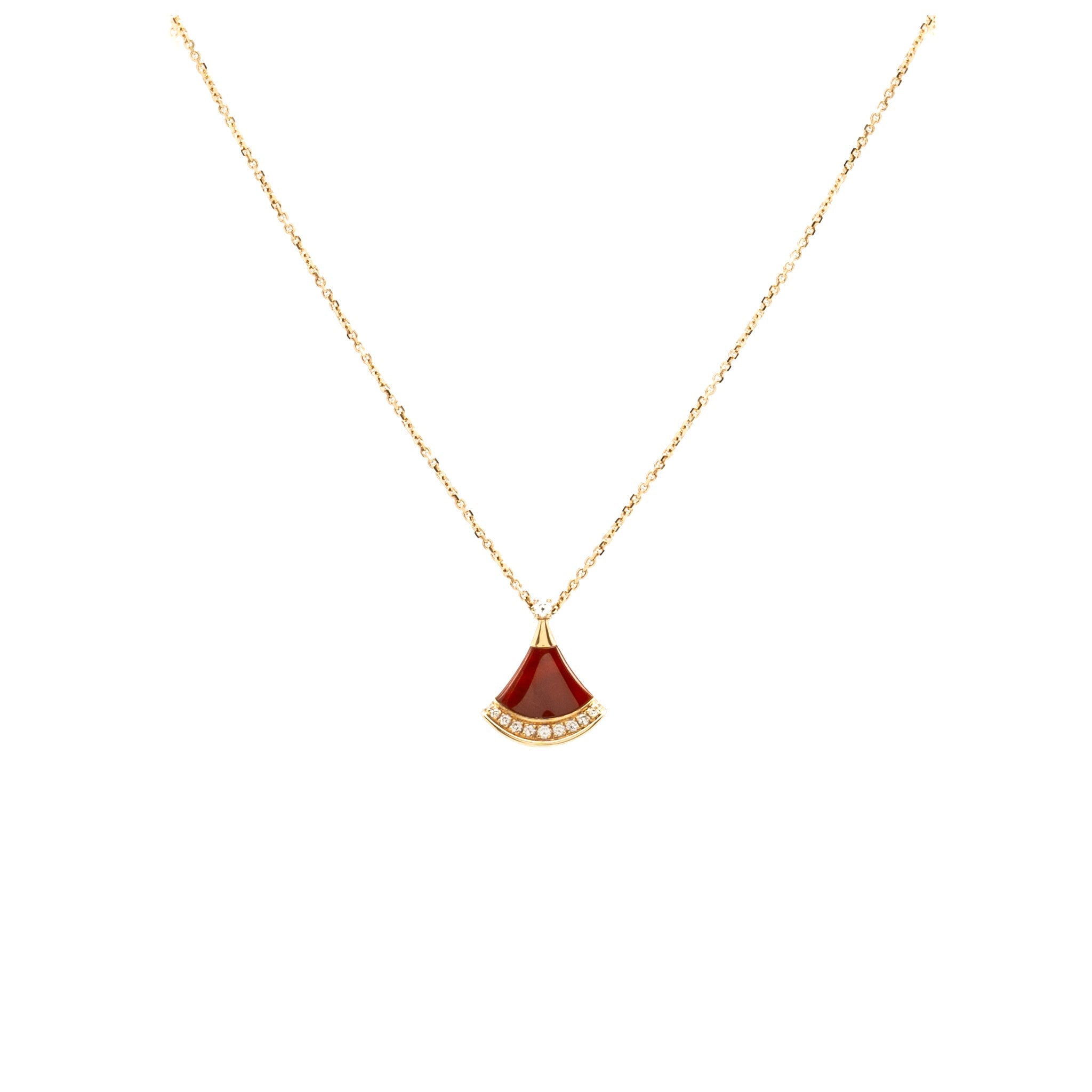 BVLAGRI DIVA’S DREAM NECKLACE ROSE GOLD, CARNELIAN, DIAMONDS