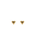 CHANEL CC HEART EARRINGS GOLD TONE