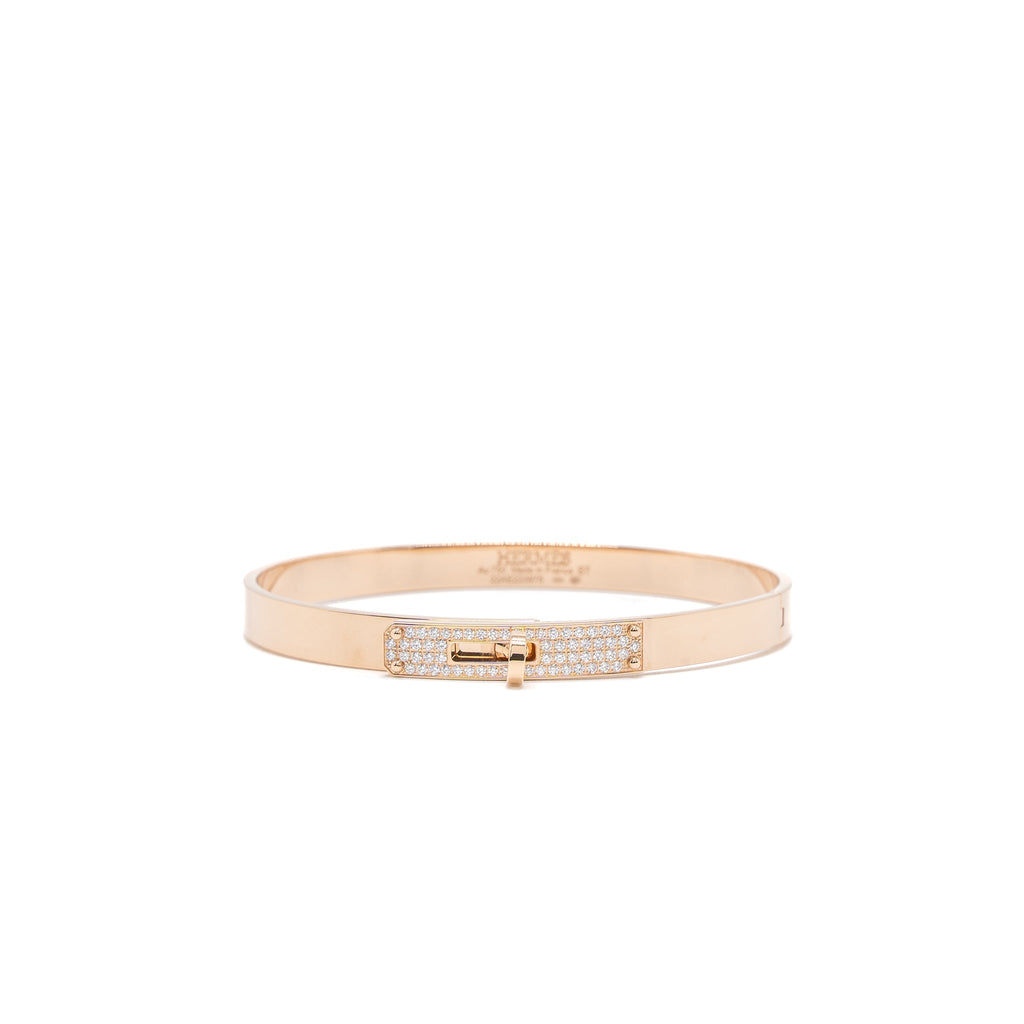 HERMES KELLY BRACELET ROSE GOLD DIAMONDS