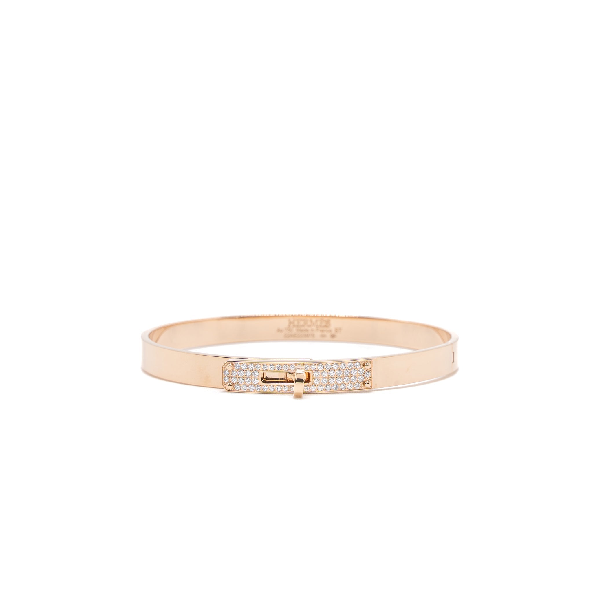 HERMES KELLY BRACELET ROSE GOLD DIAMONDS
