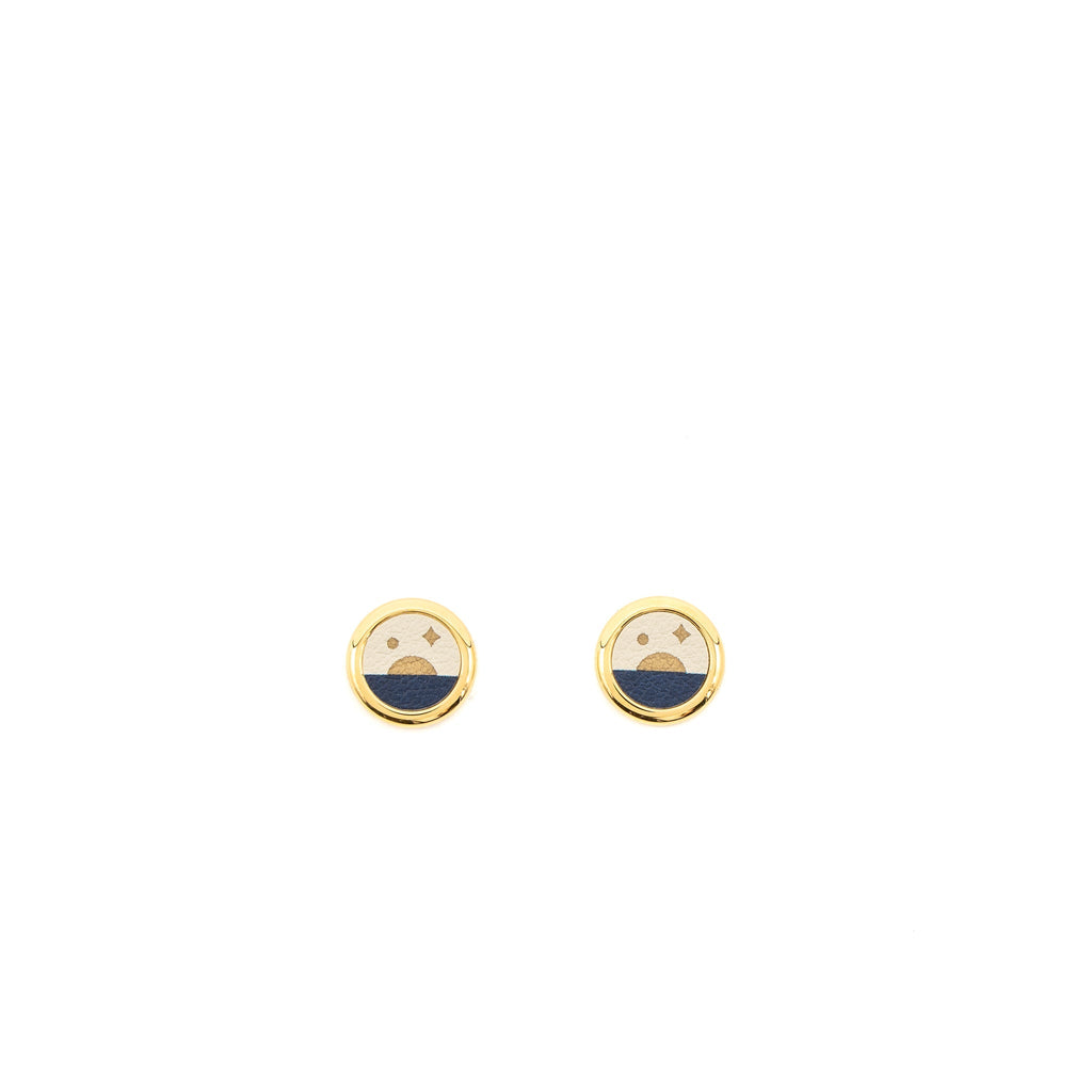 HERMES BOUCLES D OREILLES CELESTE EARRINGS SWIFT MULTICOLOUR GHW