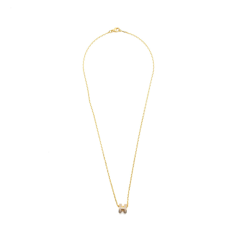 HERMES MINI POP H PENDANT MARRON GLACE GHW