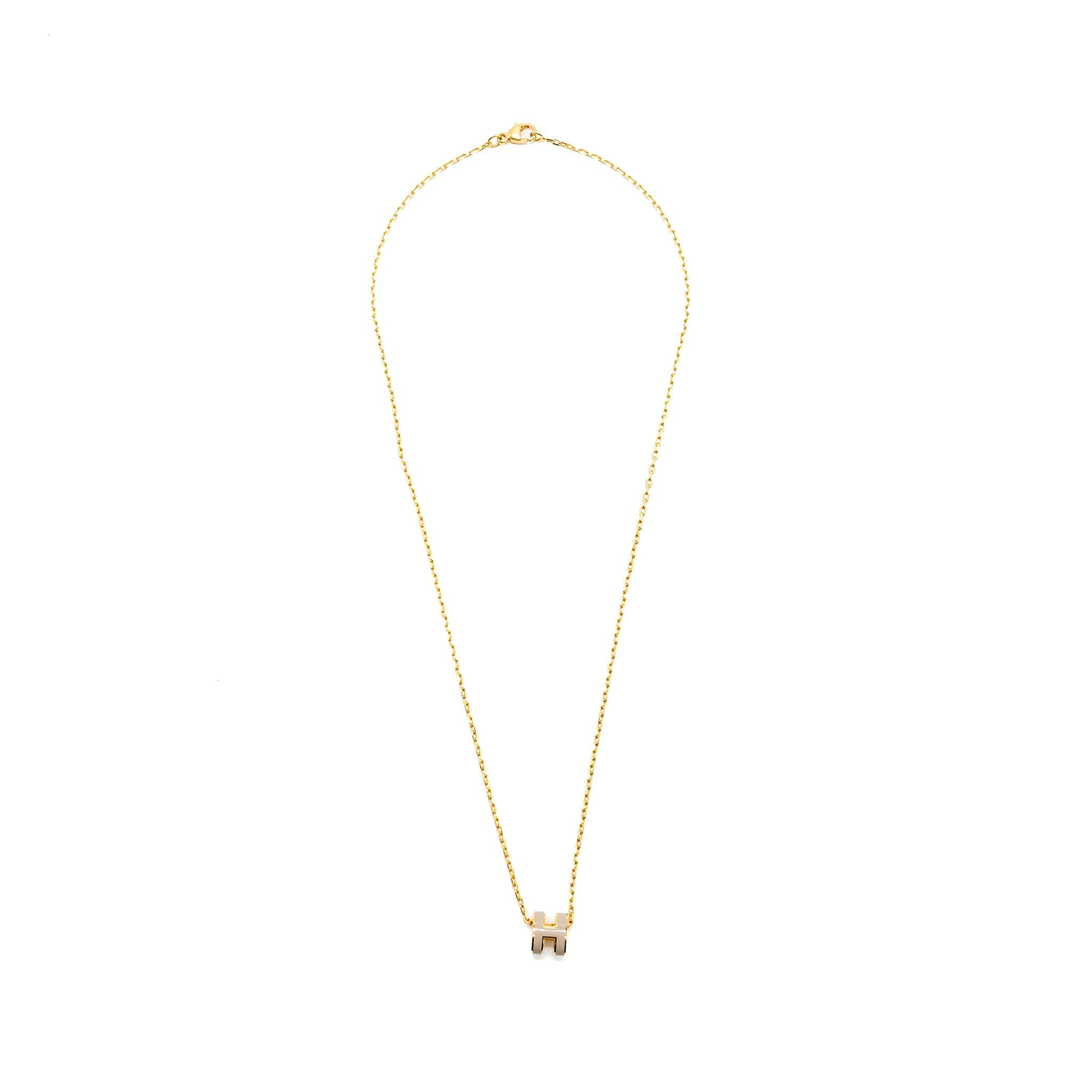 HERMES MINI POP H PENDANT MARRON GLACE GHW
