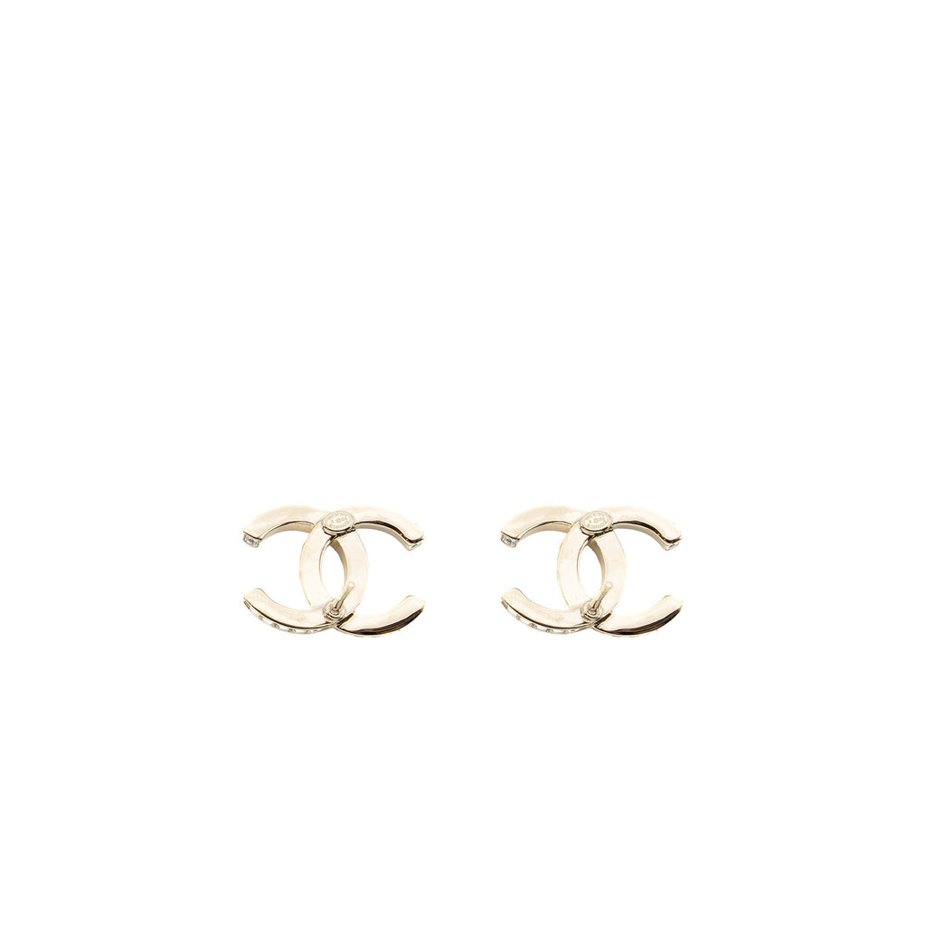 CHANEL 23B CC LOGO WITH CRYSTAL EARRINGS LGHW