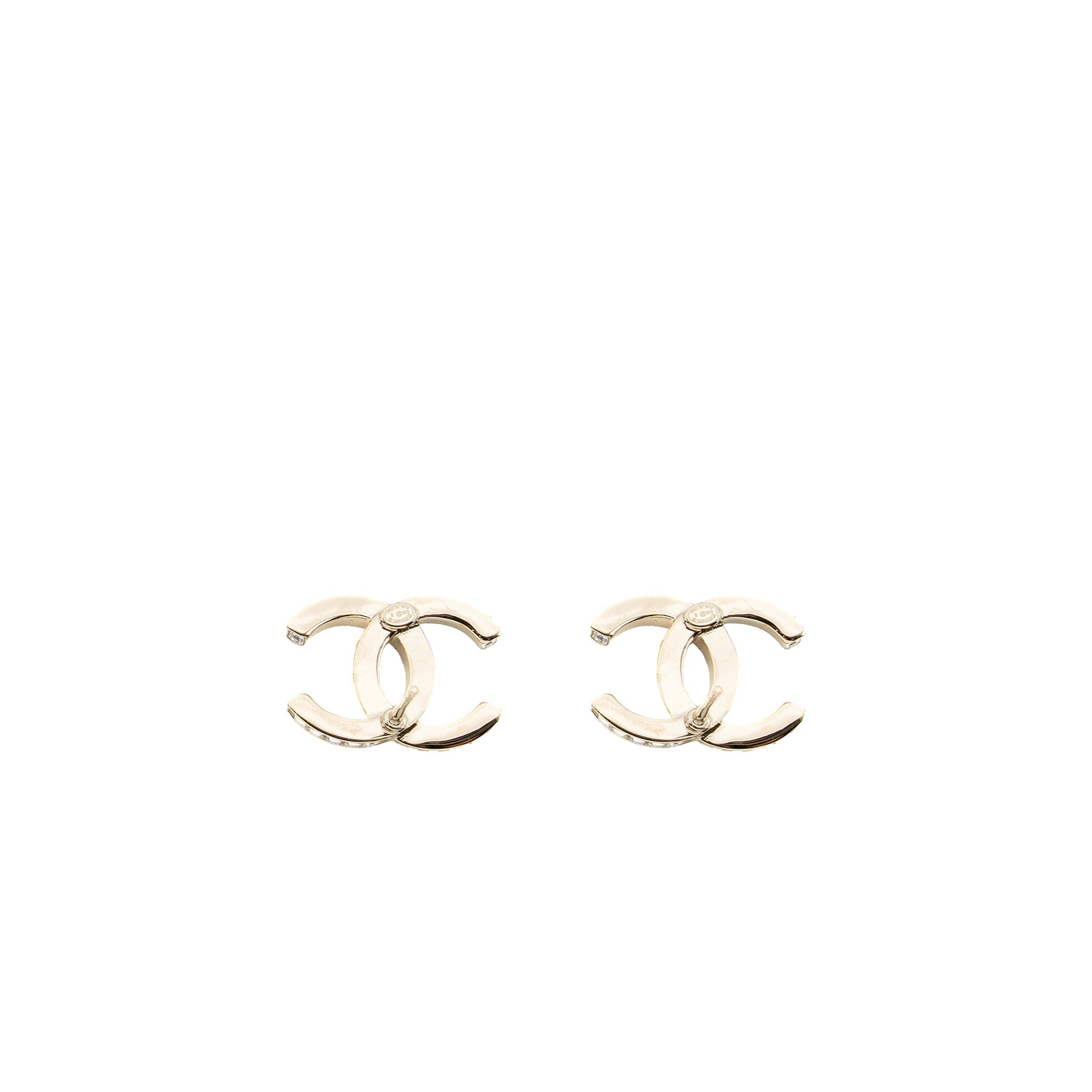 CHANEL 23B CC LOGO WITH CRYSTAL EARRINGS LGHW