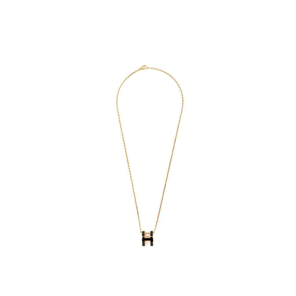 HERMES POP H PENDANT BLACK GHW