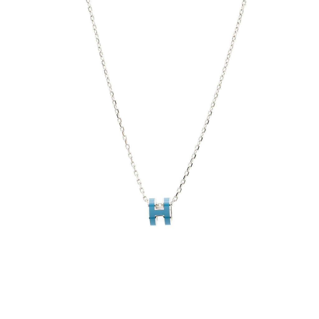 HERMES MINI POP H PENDANT BLUE JEAN SHW
