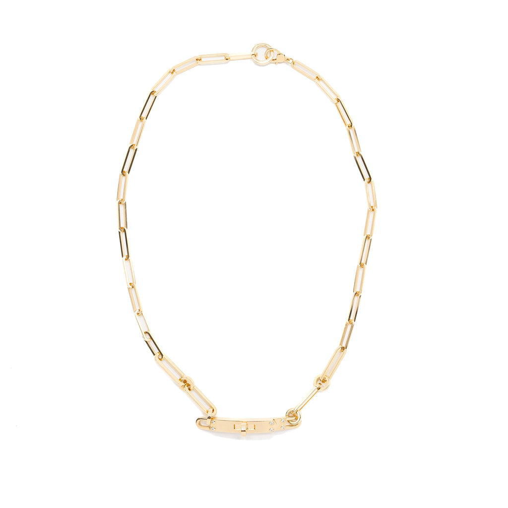 HERMES KELLY CHAIN CHOCKER / DOUBLE BRACELET YELLOW GOLD WITH DIAMONDS