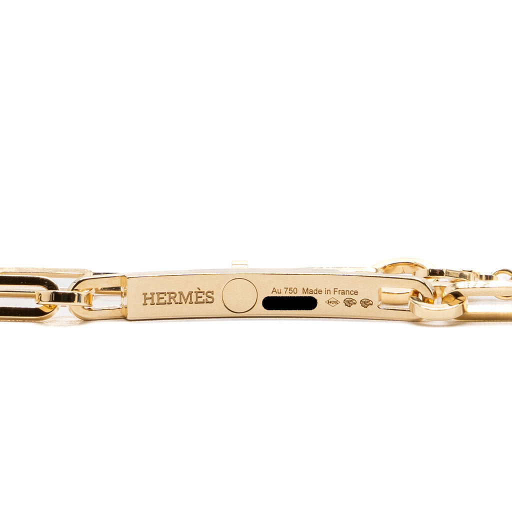 HERMES KELLY CHAIN CHOCKER / DOUBLE BRACELET YELLOW GOLD WITH DIAMONDS