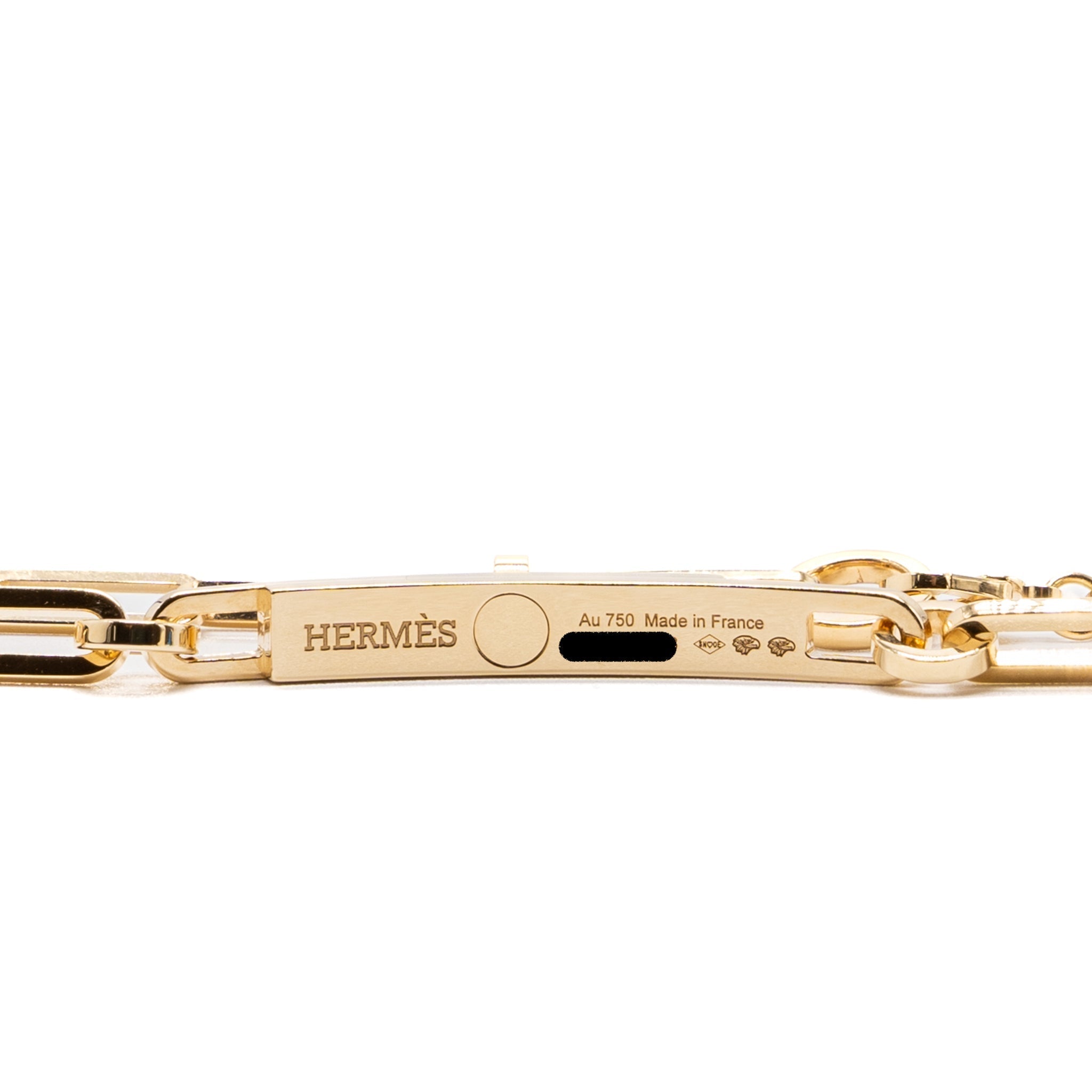 HERMES KELLY CHAIN CHOCKER / DOUBLE BRACELET YELLOW GOLD WITH DIAMONDS