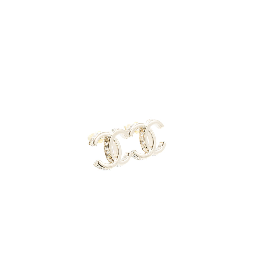 CHANEL 23B CC LOGO WITH CRYSTAL EARRINGS LGHW