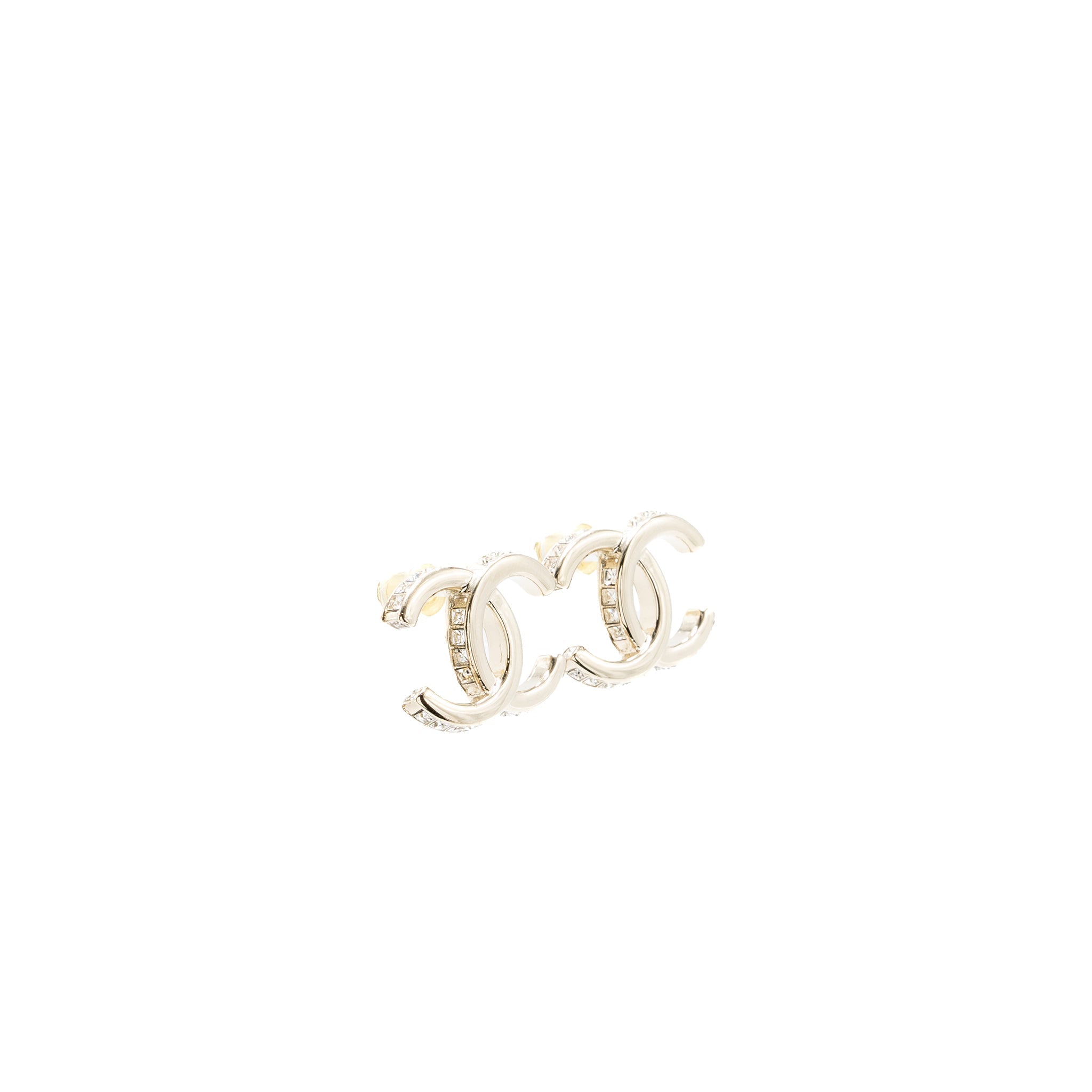 CHANEL 23B CC LOGO WITH CRYSTAL EARRINGS LGHW
